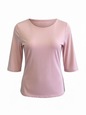 Tahari Modern Essentials Pale Pink Short Sleeve Crewneck Top Size S Petite